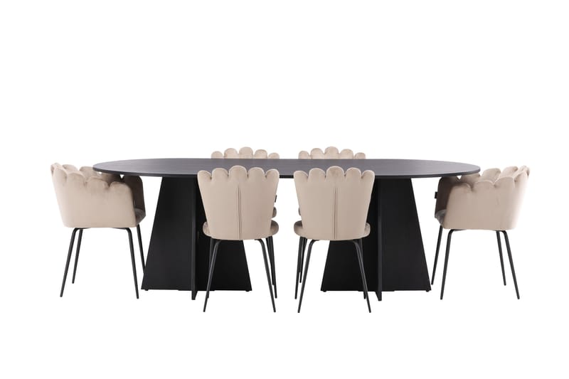 Bootcut Spisegruppe 230 cm Oval med 4 Limhamn Stoler - Beige - Møbler - Bord - Spisegrupper