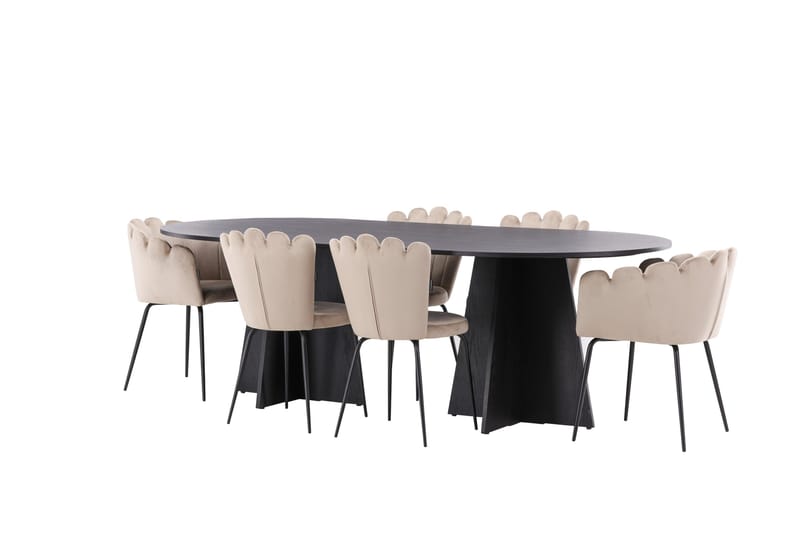 Bootcut Spisegruppe 230 cm Oval med 4 Limhamn Stoler - Beige - Møbler - Bord - Spisegrupper