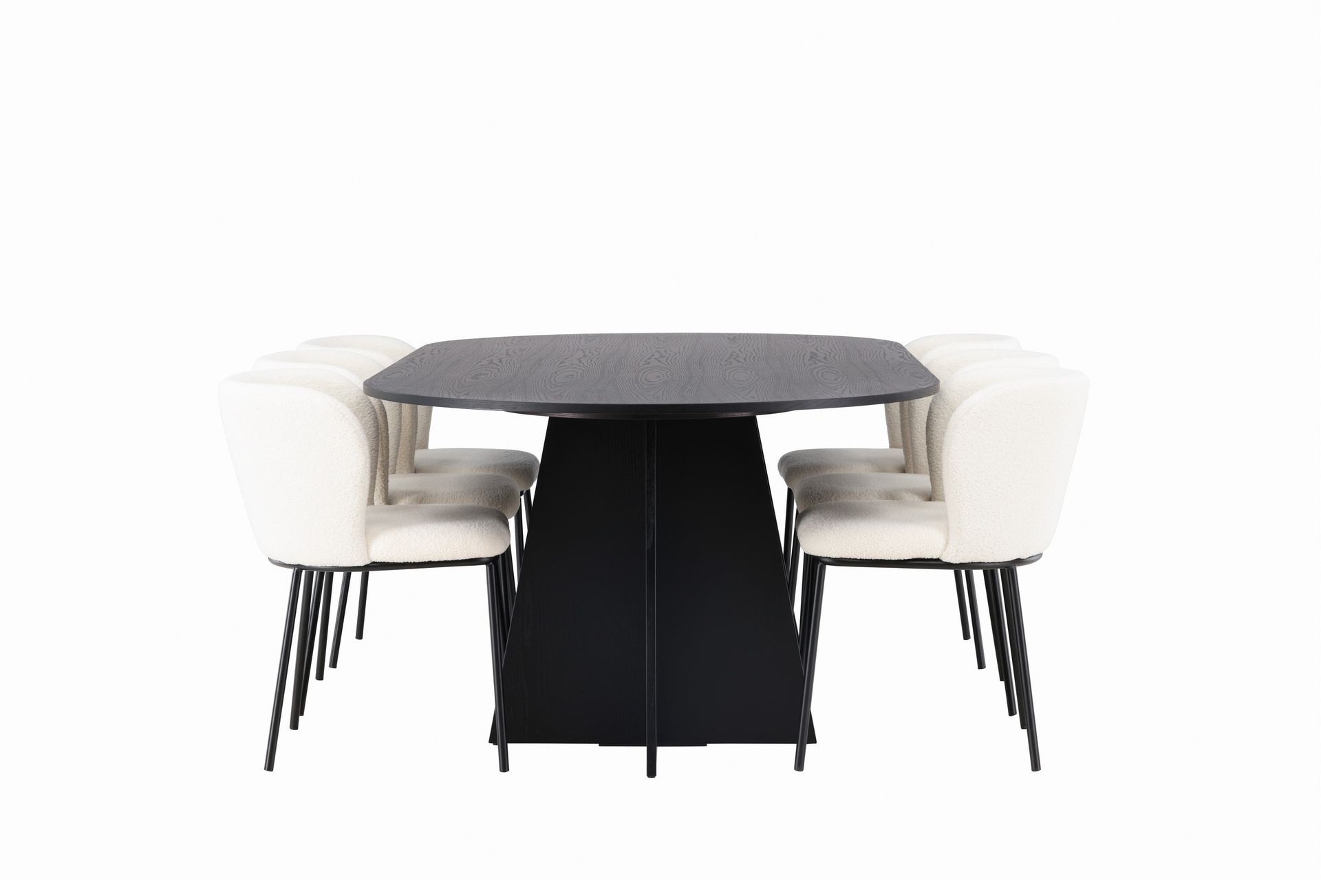 Bootcut Spisegruppe 230 cm Oval med 6 Edina Stoler - Svart - Møbler - Bord - Spisegrupper