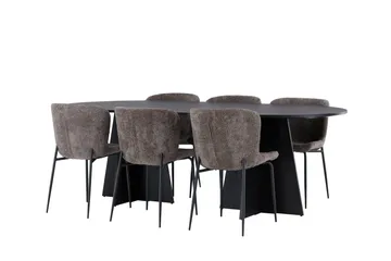 Bootcut Spisegruppe 230 cm Oval med 6 Modesto Stoler - Beige - Møbler - Bord - Spisegrupper