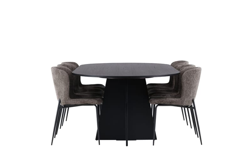 Bootcut Spisegruppe 230 cm Oval med 6 Modesto Stoler - Sort - Møbler - Bord - Spisegrupper