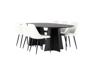 Bootcut Spisegruppe 230 cm Oval med 6 Night Stoler - Sort - Møbler - Bord - Spisegrupper