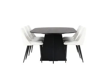 Bootcut Spisegruppe 230 cm Oval med 6 Night Stoler - Sort - Møbler - Bord - Spisegrupper