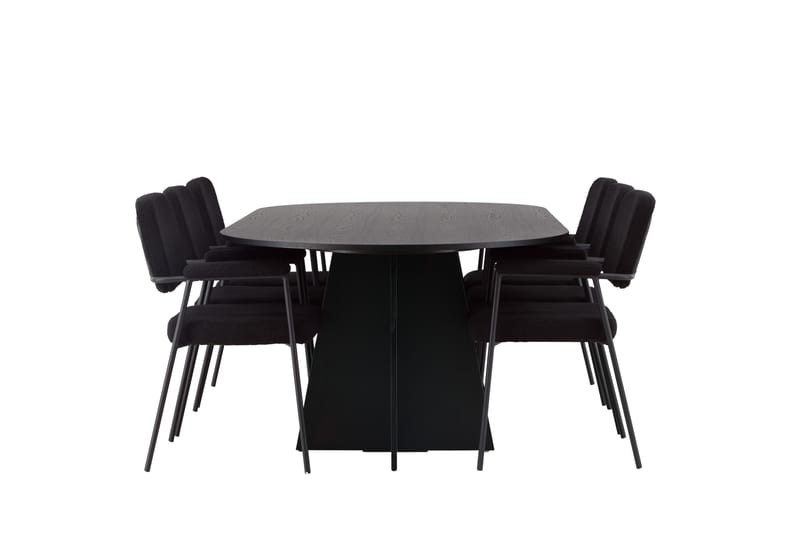 Bootcut Spisegruppe 230 cm Oval med 6 Yesterday Stoler - Sort - Møbler - Bord - Spisegrupper