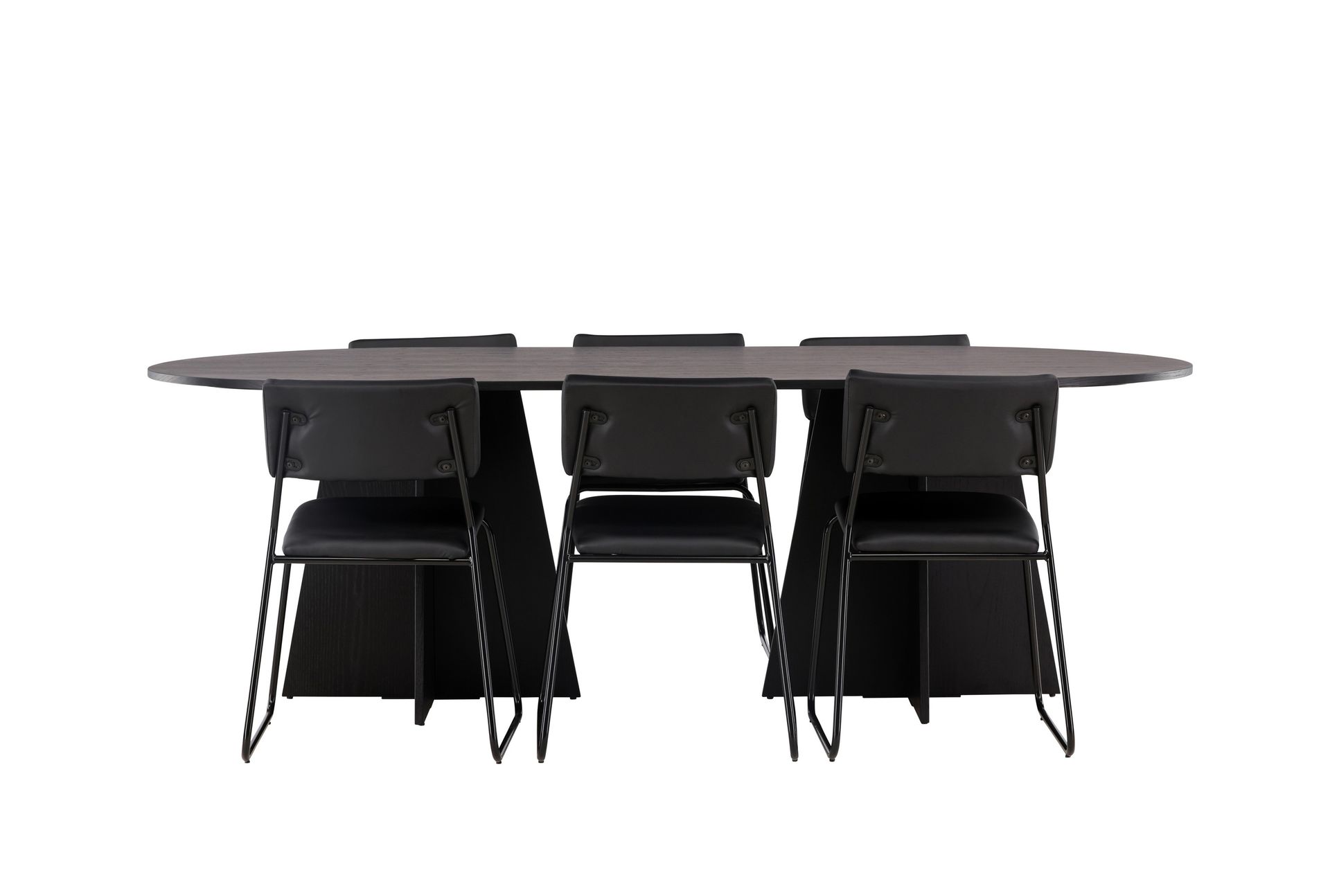Bootcut Spisegruppe 230 cm Rektangulær med 6 Kenth Stoler - Sort - Møbler - Bord - Spisegrupper