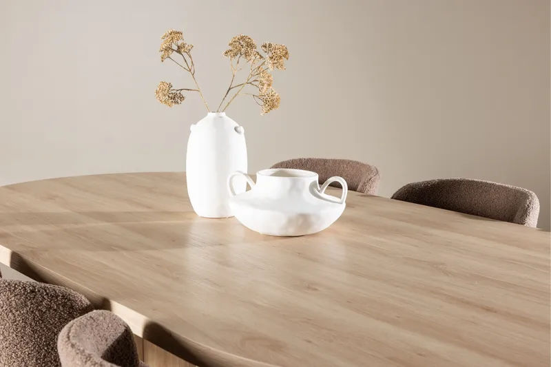 Bootcut Spisegruppe 230 cm Rektangulær med 6 Modesto stoler - Whitewash/Brun - Møbler - Bord - Spisegrupper