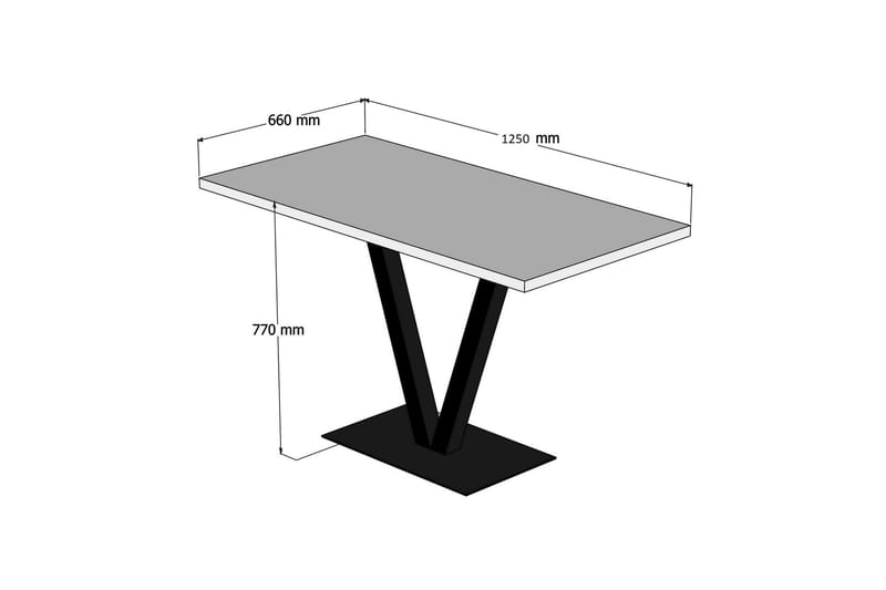 Bordentown Spisebord 125 cm - Valnøtt/Svart - Spisebord & kjøkkenbord