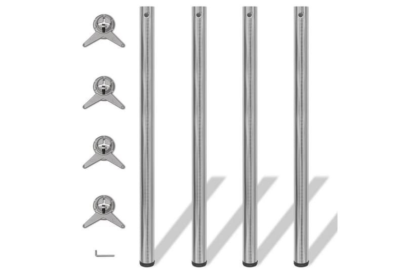 4 Height justerbare Bordben Børstet nikkel 1100 mm - Børstet Nikkel - Møbler - Bord - Bordtilbehør - Bordben