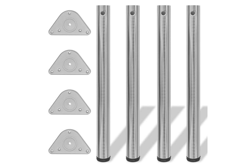 4 Height justerbare Bordben Børstet nikkel 710 mm - Børstet Nikkel - Møbler - Bord - Bordtilbehør - Bordben