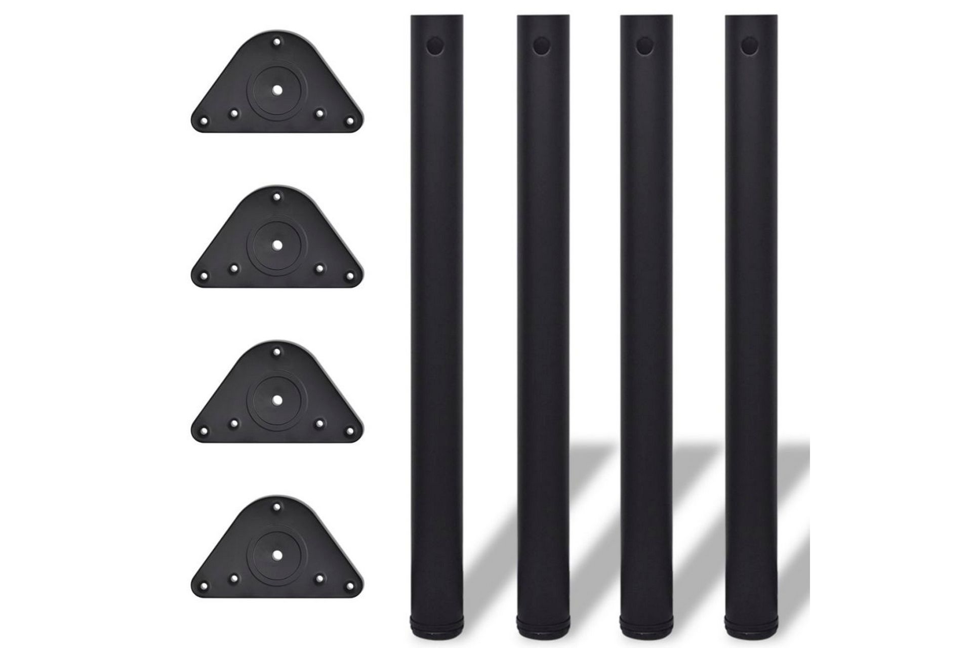 4 Height justerbare Bordben Sort 710 mm - Svart - Møbler - Bord - Bordtilbehør - Bordben