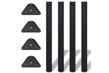 4 Height justerbare Bordben Sort 710 mm - Svart - Møbler - Bord - Bordtilbehør - Bordben