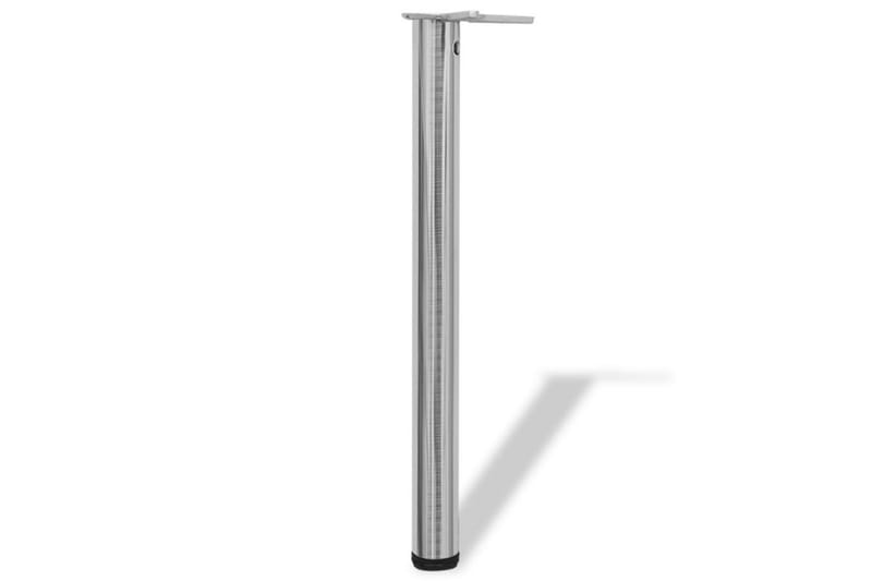 4 justerbare Bordben børstet nikkel 710 mm - Børstet Nikkel - Møbler - Bord - Bordtilbehør - Bordben