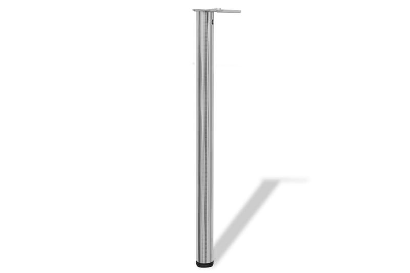 4 justerbare Bordben børstet nikkel 870 mm - Børstet Nikkel - Møbler - Bord - Bordtilbehør - Bordben