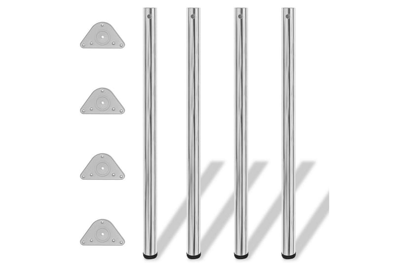 4 justerbare Bordben krom 1100 mm - Krom - Møbler - Bord - Bordtilbehør - Bordben