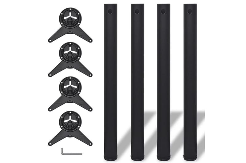 4 justerbare Bordben Sort 710 mm - Svart - Møbler - Bord - Bordtilbehør - Bordben