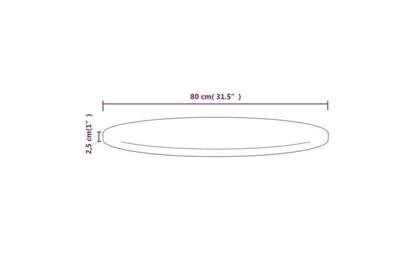 Bordplate 80x2,5 cm heltre furu - Brun - Bordplate