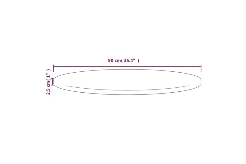 Bordplate 90x2,5 cm heltre furu - Brun - Møbler - Bord - Bordtilbehør - Bordplate