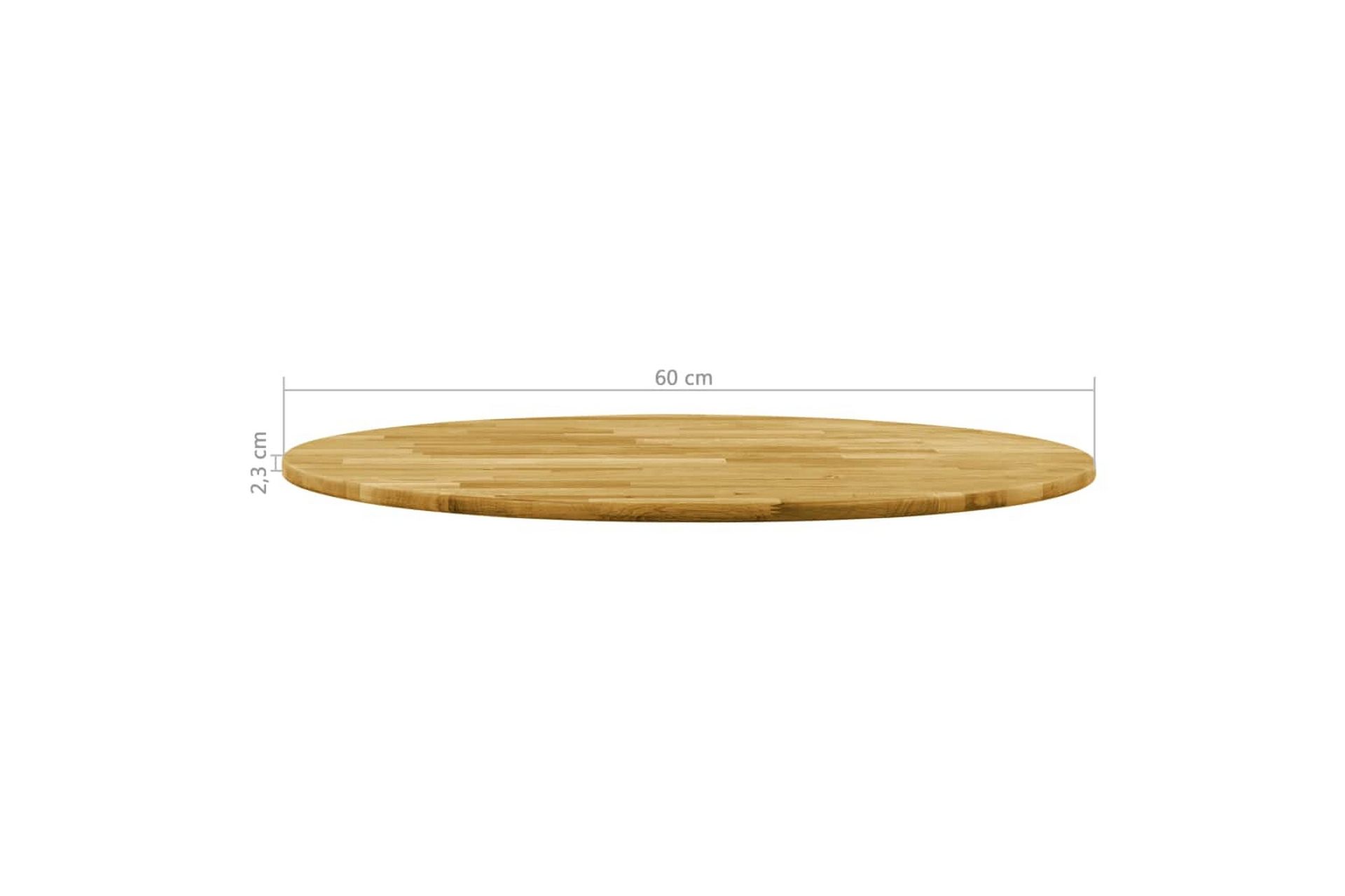Bordplate heltre eik rund 23 mm 600 mm - Møbler - Bord - Bordtilbehør - Bordplate