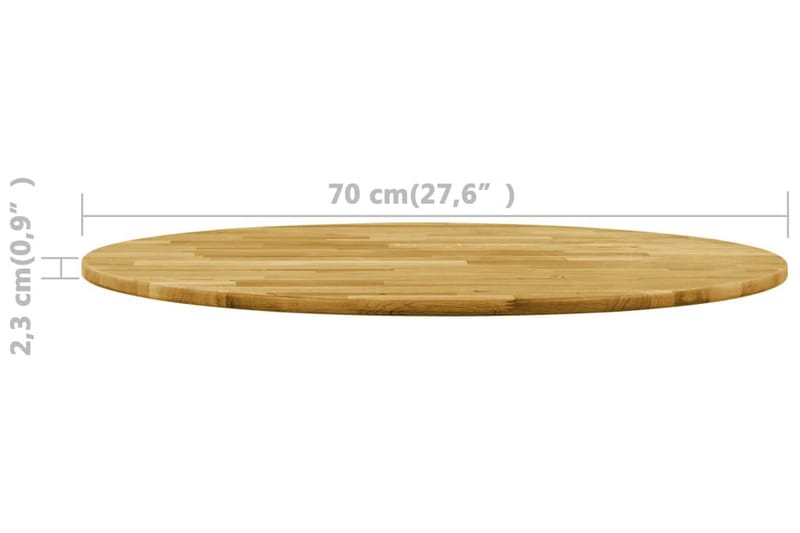 Bordplate heltre eik rund 23 mm 700 mm - Møbler - Bord - Bordtilbehør - Bordplate