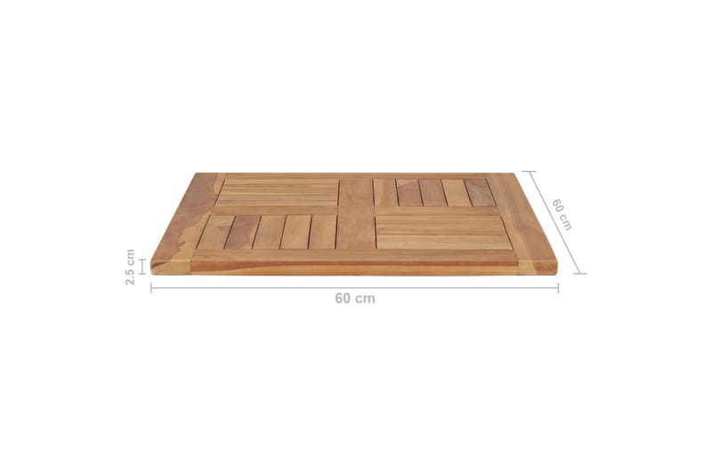 Bordplate heltre teak 60x60x2,5 cm - Brun - Møbler - Bord - Bordtilbehør - Bordplate