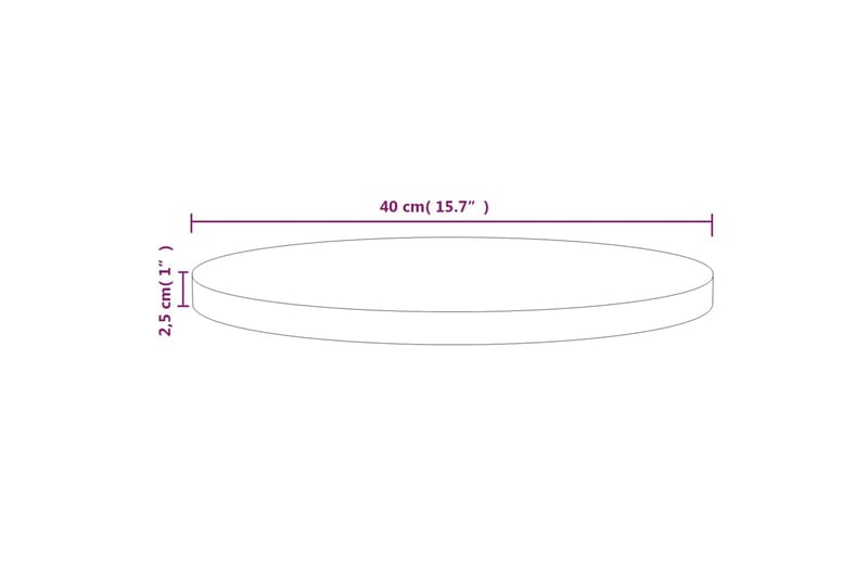 Bordplate hvit 40x2,5 cm heltre furu - Hvit - Møbler - Bord - Bordtilbehør - Bordplate