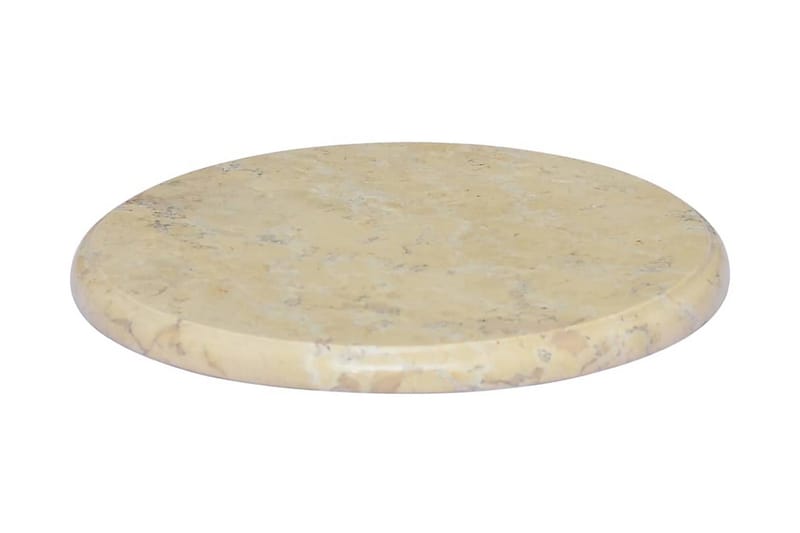 Bordplate kremhvit Ø40x2,5 cm marmor - Krem - Bordplate