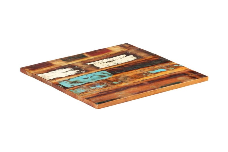 Firkantet bordplate 80x80 cm 25-27 mm gjenvunnet heltre - Møbler - Bord - Bordtilbehør - Bordplate