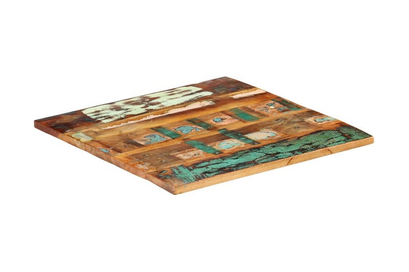 Firkantet bordplate 80x80 cm 25-27 mm gjenvunnet heltre - Møbler - Bord - Bordtilbehør - Bordplate