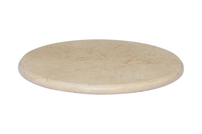Bordplate kremhvit Ø50x2,5 cm marmor - Krem - Bordplate