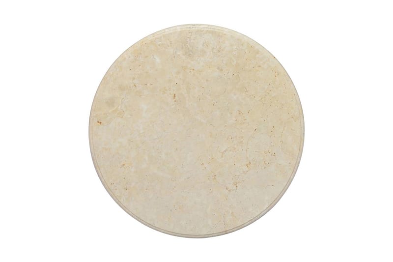 Bordplate kremhvit Ø60x2,5 cm marmor - Krem - Bordplate