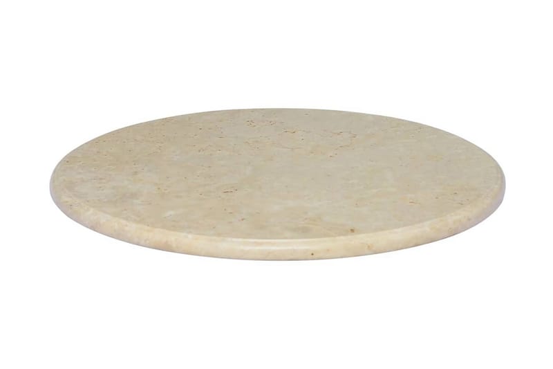Bordplate kremhvit Ø60x2,5 cm marmor - Krem - Bordplate