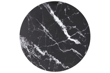 Bordplate svart 50x0,8 cm herdet glass med marmor design - Svart - Møbler - Bord - Bordtilbehør - Bordplate