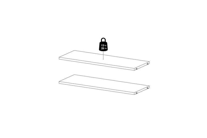 Trysil Hylleplate 75,4x26,45 cm - Hvit - Oppbevaring - Hyller - Vegghylle