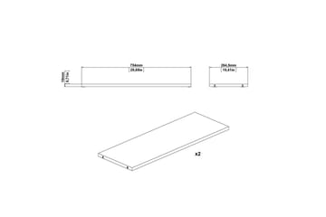 Trysil Hylleplate 75,4x26,45 cm - Hvit - Oppbevaring - Hyller - Vegghylle