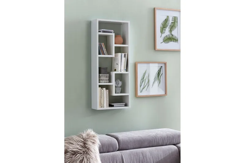 Vegghylle Wohnling melaminbelagt MDF, oppbevaringshylle, moderne stil Hvit - Hvit - Oppbevaring - Hyller - Bokhylle