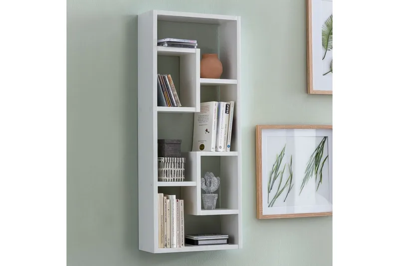 Vegghylle Wohnling melaminbelagt MDF, oppbevaringshylle, moderne stil Hvit - Hvit - Oppbevaring - Hyller - Bokhylle