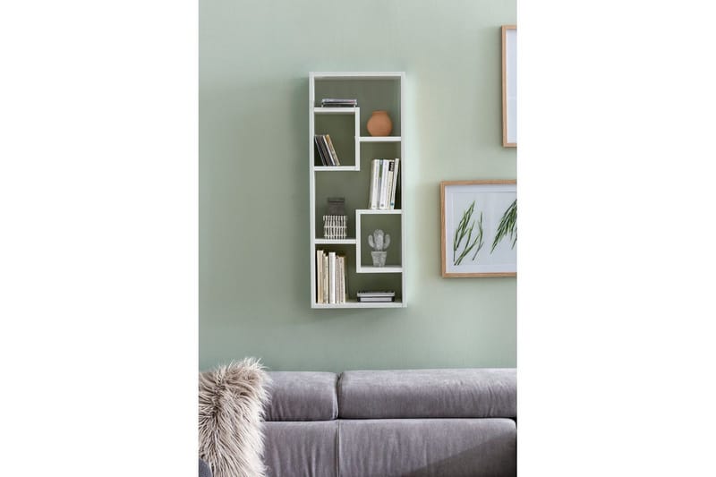 Vegghylle Wohnling melaminbelagt MDF, oppbevaringshylle, moderne stil Hvit - Hvit - Oppbevaring - Hyller - Bokhylle