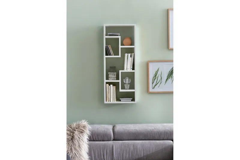 Vegghylle Wohnling melaminbelagt MDF, oppbevaringshylle, moderne stil Hvit - Hvit - Oppbevaring - Hyller - Bokhylle