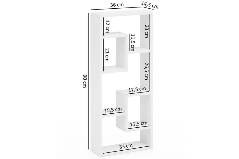 Vegghylle Wohnling melaminbelagt MDF, oppbevaringshylle, moderne stil Hvit - Hvit - Oppbevaring - Hyller - Bokhylle