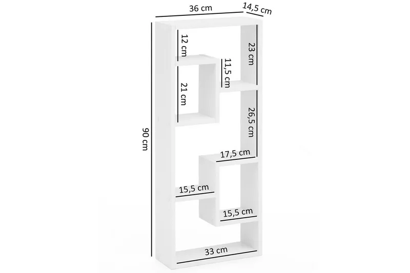 Vegghylle Wohnling melaminbelagt MDF, oppbevaringshylle, moderne stil Hvit - Hvit - Oppbevaring - Hyller - Bokhylle