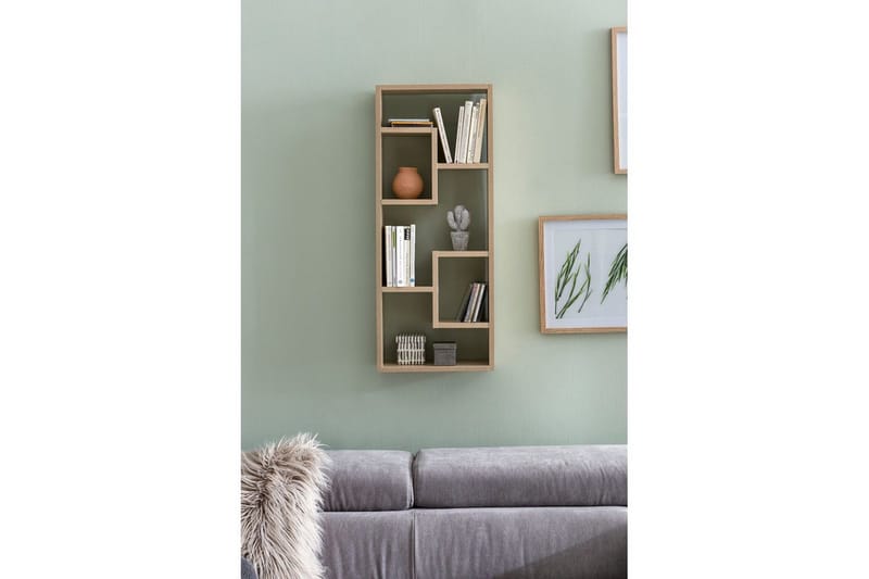 Vegghylle Wohnling melaminbelagt MDF, oppbevaringshylle, moderne stil Sonoma - Sonoma - Oppbevaring - Hyller - Bokhylle