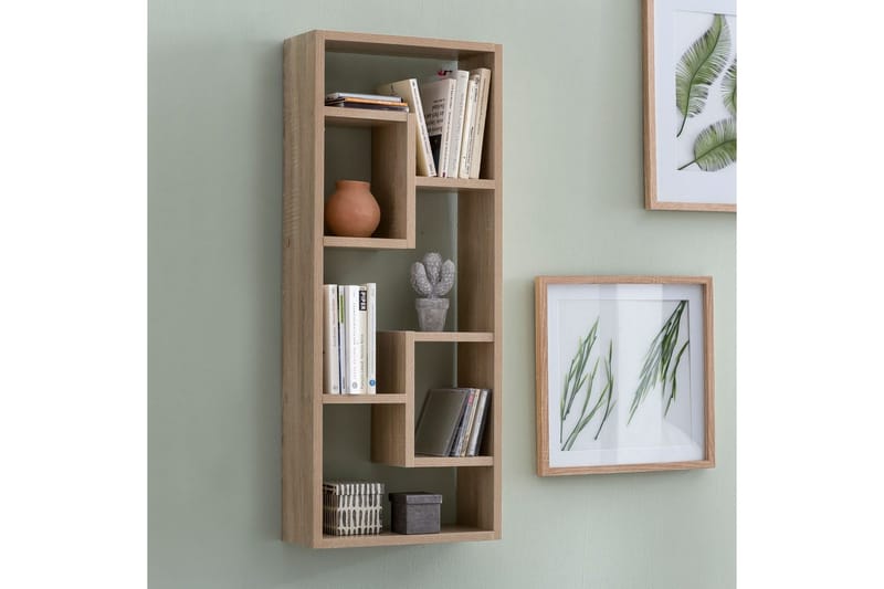Vegghylle Wohnling melaminbelagt MDF, oppbevaringshylle, moderne stil Sonoma - Sonoma - Møbler - Bord - Bordtilbehør - Ileggsplate
