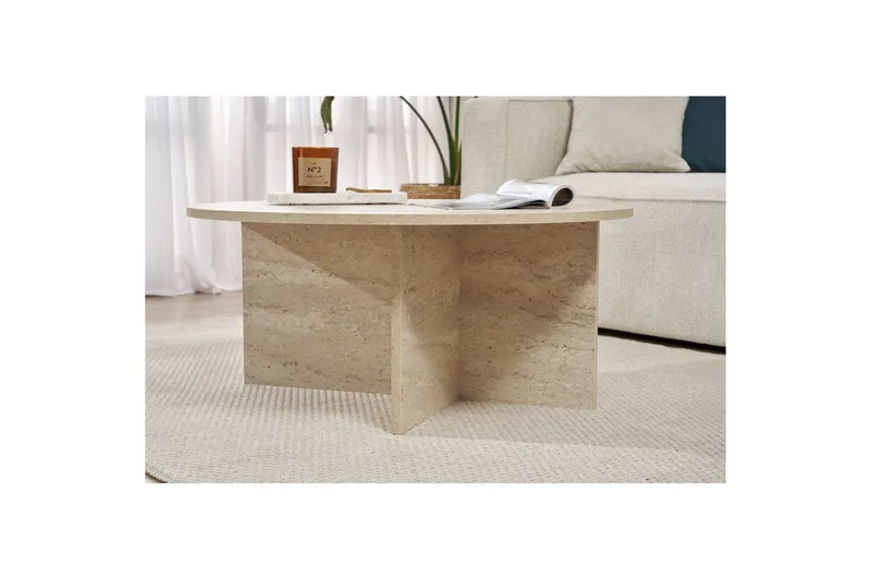 Boro Sofabord 90 cm - Beige - Møbler - Bord - Sofabord