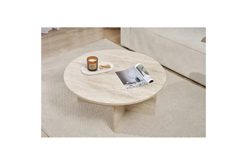 Boro Sofabord 90 cm - Beige - Møbler - Bord - Sofabord