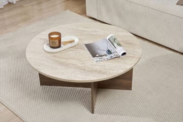 Boro Sofabord 90x40x90 cm - Travertine og Walnut - Møbler - Bord - Sofabord