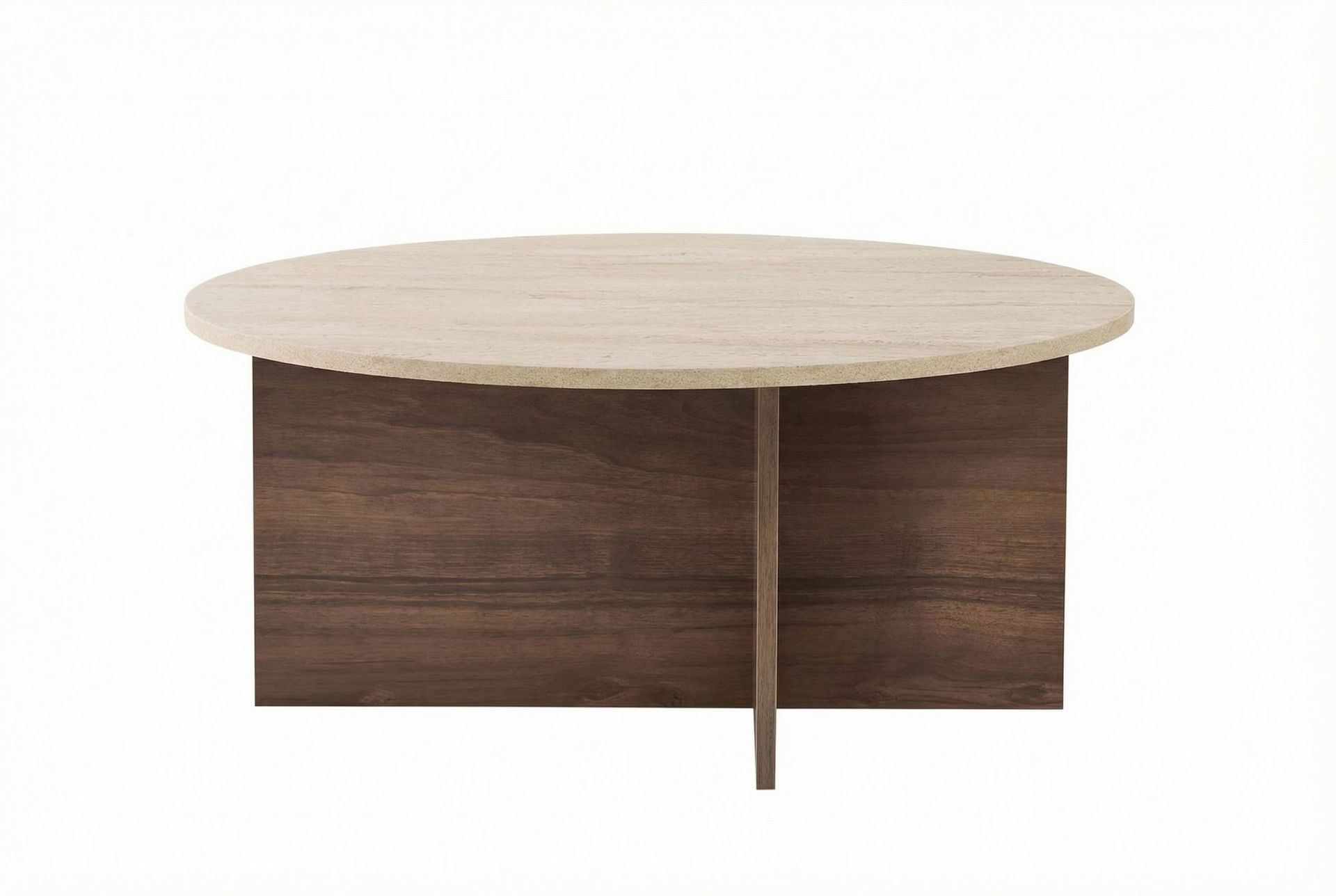 Boro Sofabord 90x40x90 cm - Travertine og Walnut