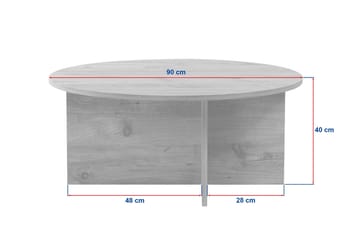 Boro Sofabord 90x40x90 cm - Travertine og Walnut - Møbler - Bord - Sofabord