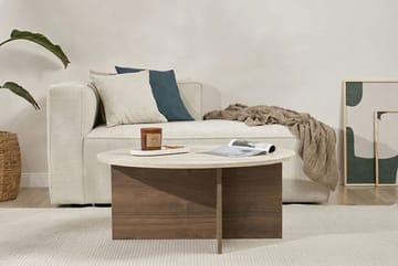 Boro Sofabord 90x40x90 cm - Travertine og Walnut - Møbler - Bord - Sofabord