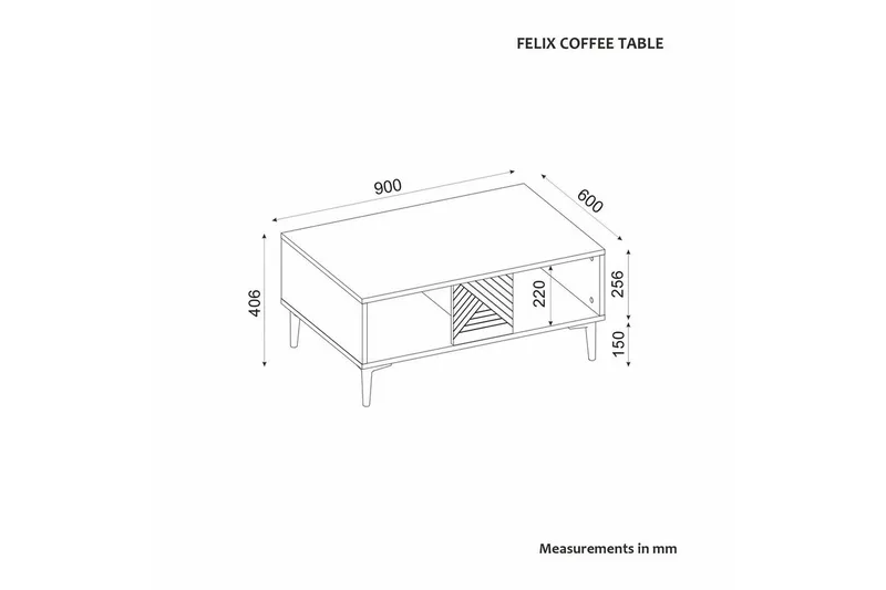 Botswana Stuebord 90 cm - Hvit - Møbler - Bord - Sofabord