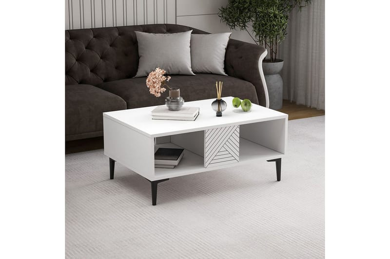 Botswana Stuebord 90 cm - Hvit - Møbler - Bord - Sofabord